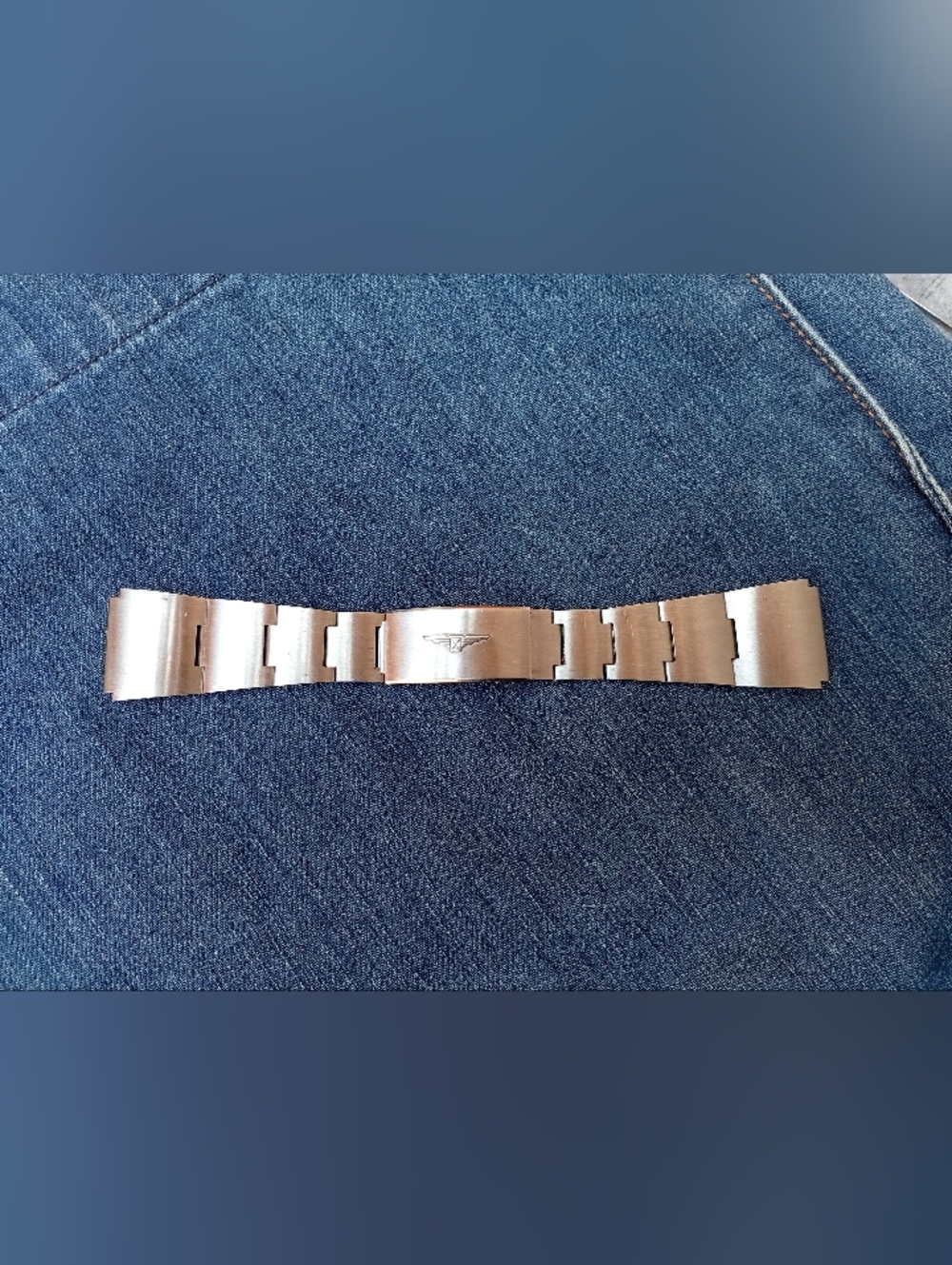 Vintage Longines Stainless Steel Watch Bracelet Band with Winged Logo - Silver